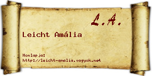 Leicht Amália névjegykártya